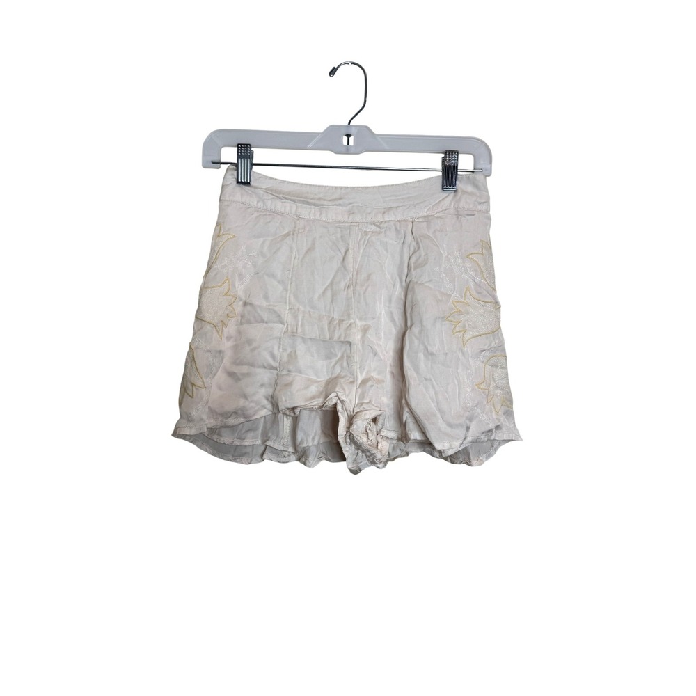 Urban Outfitters Shorts Womens Small Embroidered Floral Boho Lined Rayon Modal